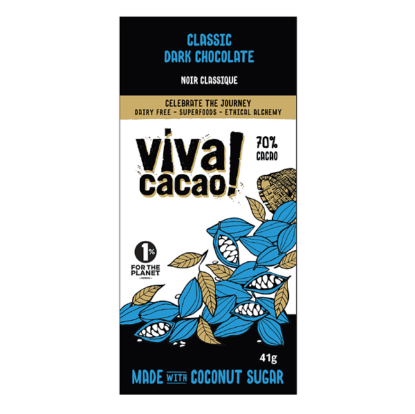 front label for classic dark chocolate bar
